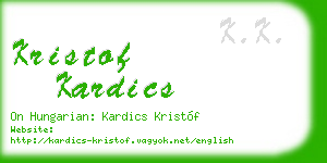 kristof kardics business card